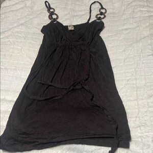 Audrey 3+1 Deep Brown Dress with Ring Accents